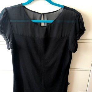 NEW Express Black Top with Sheer Detail